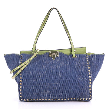 Valentino Rockstud Tote Denim Medium Blue 390932