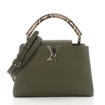 Louis Vuitton Capucines Handbag Leather with Python PM 390952