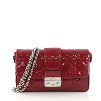 Christian Dior New Lock Pouch Cannage Quilt Patent Mini 390991