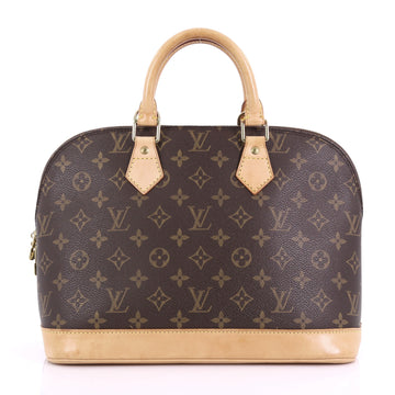 Louis Vuitton Vintage Alma Handbag Monogram Canvas PM Brown 391093