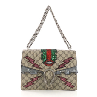 Gucci Dionysus Handbag Embellished GG Coated Canvas Medium 391114
