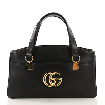 Gucci Arli Top Handle Bag Leather Large Black 3911812
