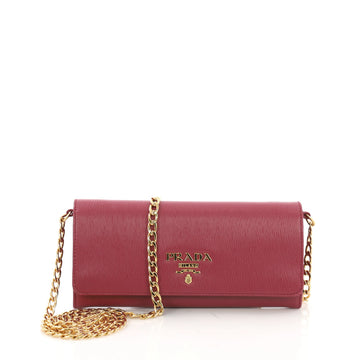 Prada Wallet on Chain Leather Pink