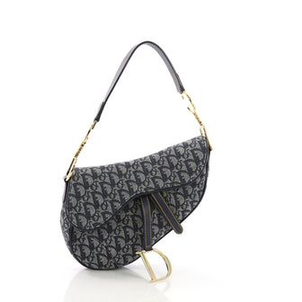 Christian Dior Vintage Saddle Bag Diorissimo Canvas Medium 3911822