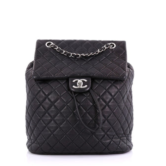 Chanel Model: Urban Spirit Backpack Quilted Lambskin Large Black 39118/6