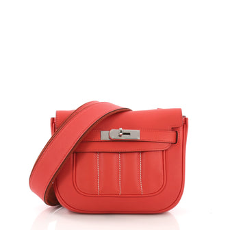 Hermes Berline Handbag Swift 21 Red 391188