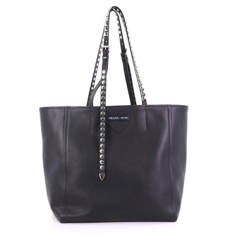Prada Concept Open Tote Leather with Studded Detail 391202