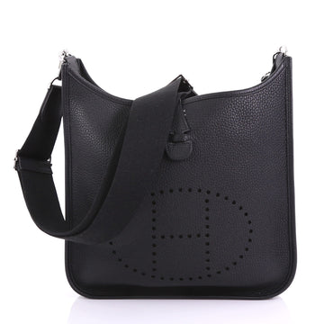 Hermes Evelyne Crossbody Gen III Clemence PM Black 391281