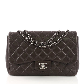 Chanel Model: Classic Single Flap Bag Quilted Caviar Jumbo Brown 39130/1