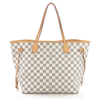 Buy Louis Vuitton Neverfull Tote Damier MM White 391331