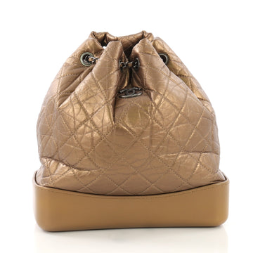 Chanel Gabrielle Backpack Quilted Calfskin Small Gold 3913816