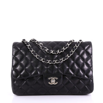 Chanel Model: Classic Single Flap Bag Quilted Lambskin Jumbo Black 39148/2