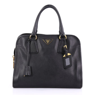 Prada Soft Triple Zip Satchel Saffiano Leather Black 3914933