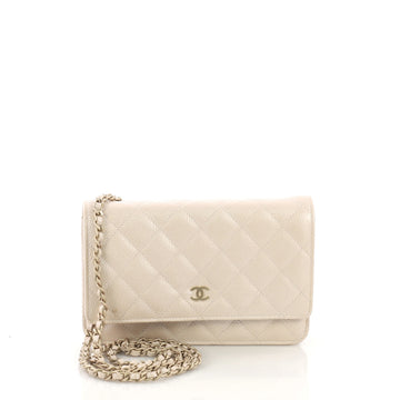 Chanel Wallet on Chain Quilted Iridescent Caviar Neutral 3914936