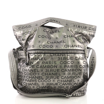 Chanel Unlimited Messenger Bag Nylon Large Gray