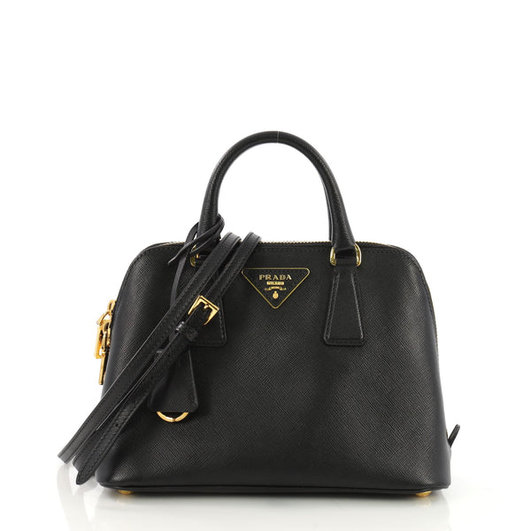 Prada Promenade Handbag Saffiano Leather Small Black 3914944