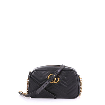 Gucci GG Marmont Shoulder Bag Matelasse Leather Small Black