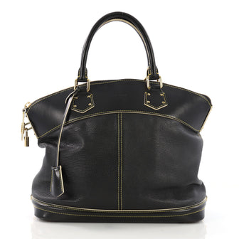 Louis Vuitton Suhali Lockit Handbag Leather MM Black 3914985