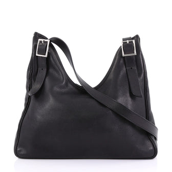 Hermes Massai Cut Handbag Leather 32 Black 391521