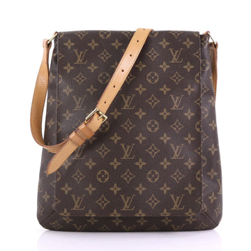 Louis Vuitton Musette Salsa Handbag Monogram Canvas GM Brown 391581