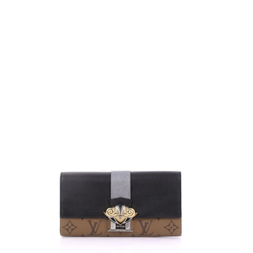 Louis Vuitton Column Clutch Reverse Monogram Canvas with Calf Leather Brown 3915822