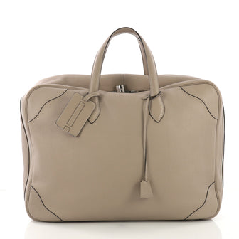 Hermes Victoria II Travel Bag Clemence 50 Neutral 3915844
