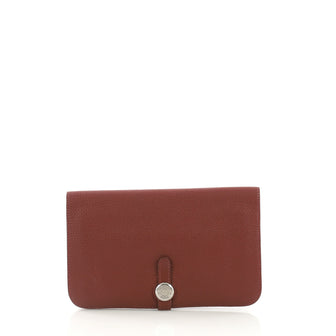Hermes Dogon Duo Combined Wallet Leather Brown 3915845