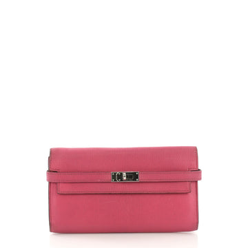 Hermes Kelly Wallet Chevre Mysore Long Pink 3915854