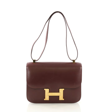 Hermes Constance Handbag Box Calf 23 Red 3915860