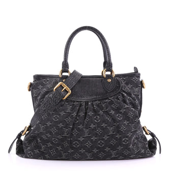 Louis Vuitton Neo Cabby Handbag Denim GM - Designer Handbag Black 391589
