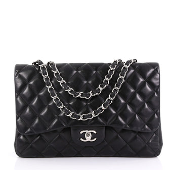 Chanel Model: Classic Single Flap Bag Quilted Lambskin Jumbo Black 39183/4
