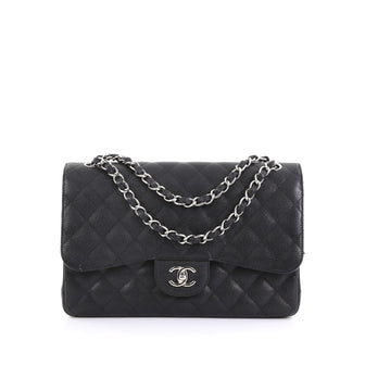 Chanel Model: Classic Double Flap Bag Quilted Caviar Jumbo Black 39199/1