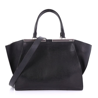 Fendi Petite 3Jours Handbag Leather Black 392082