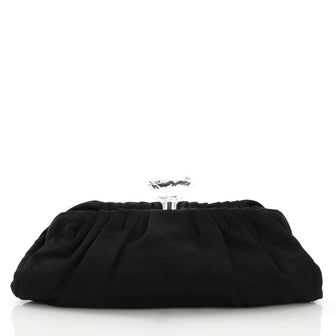 Chanel Diamond Clutch Satin - Designer Handbag Black 3921211