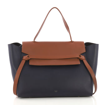 Celine Bicolor Belt Bag Leather Medium Blue 3921215