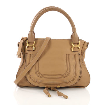 Chloe Marcie Satchel Leather Medium Neutral 392124