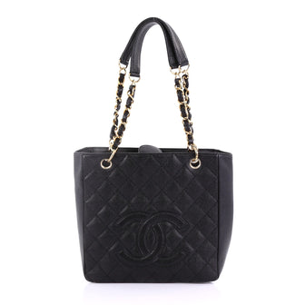 Chanel Petite Shopping Tote Quilted Caviar Black 392201