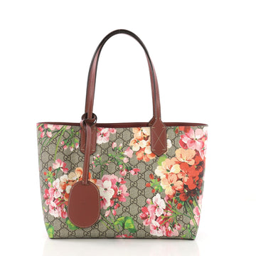 Gucci Reversible Tote Blooms GG Print Leather Small Neutral 392227