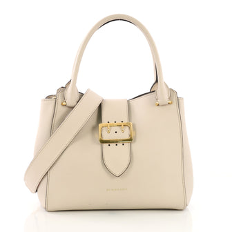 Burberry Buckle Tote Leather Medium Neutral 392261
