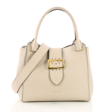 Burberry Buckle Tote Leather Medium Neutral 392261
