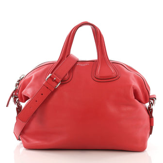 Givenchy Nightingale Satchel Waxed Leather Medium Red 392302