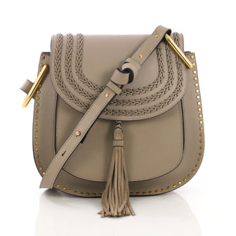 Chloe Hudson Handbag Whipstitch Leather Medium Gray 3923801