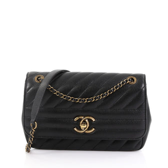 Chanel CC Flap Bag Diagonal Quilted Goatskin Small Black 392541