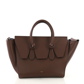 Celine Tie Knot Tote Smooth Leather Small Brown 392901