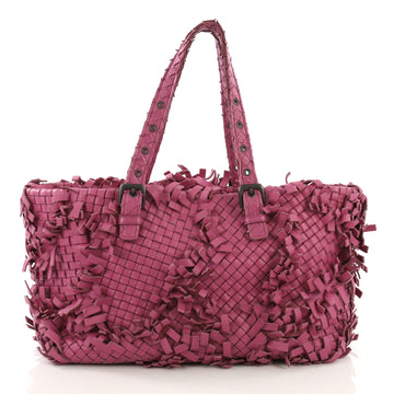Bottega Veneta Lido Patchwork Tote Fringe Intrecciato Nappa 393121