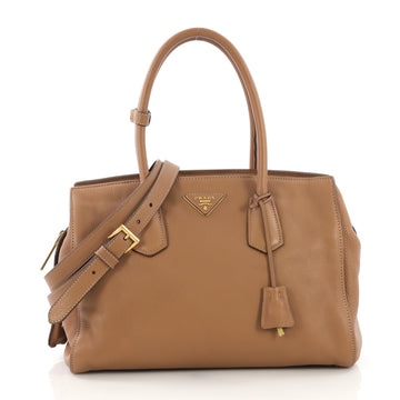 Prada Convertible Tote Vitello Daino Medium Brown 393122