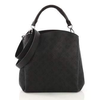 Louis Vuitton Babylone Handbag Mahina Leather PM Black 393201