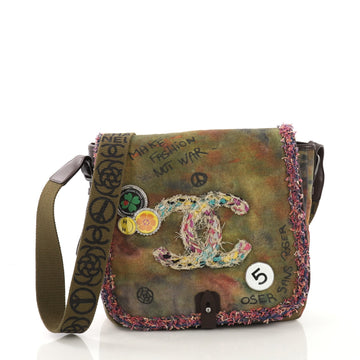 Chanel On The Pavements Graffiti Messenger Bag Canvas Small 393253