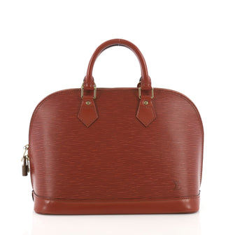 Louis Vuitton Alma Handbag Epi Leather PM Brown 393261