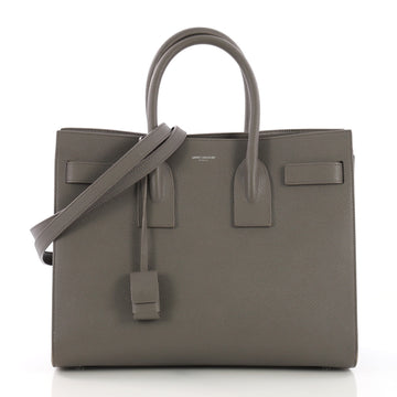 Saint Laurent Sac de Jour NM Handbag Leather Small Gray 393411